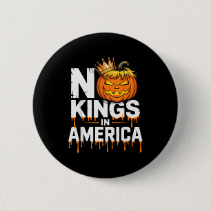 Funny No Kings Halloween 2025 Distressed Usa Flag 6 Cm Round Badge