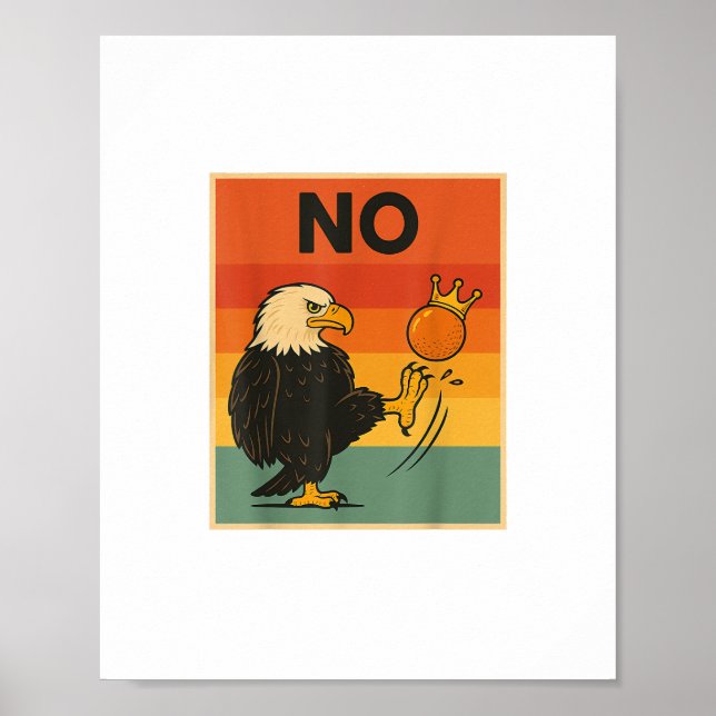 Funny No Kings In America Men Women Poster (Front)