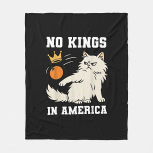 Funny No Kings in America Retro Classic Style Fleece Blanket