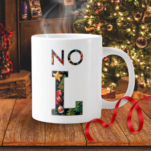 Funny "No L" Personalised Christmas Pun Large Coffee Mug