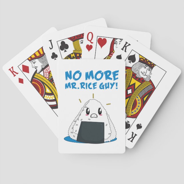 Funny No More Rice Guy Playing Cards (Back)