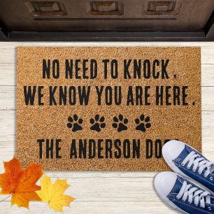 Funny No Need To Knock Personalised Pet Dog Lover  Doormat