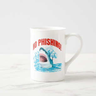 Funny No Phishing Shark Bone China Mug