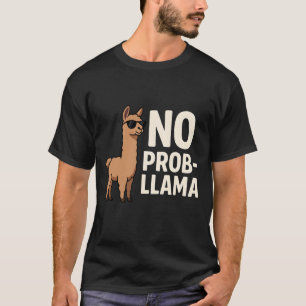 Funny No Prob-Llama Cool Sunglasses Cartoon T-Shirt