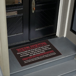 Funny No Soliciting Welcome Solicitors Doormat