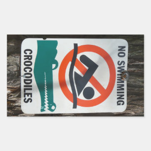 Funny NO SWIMMING Warning Sign Rectangular Sticker