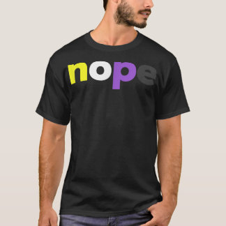 Funny Nonbinary Pridenope NonbinaryLGBTQ Enby Flag T-Shirt
