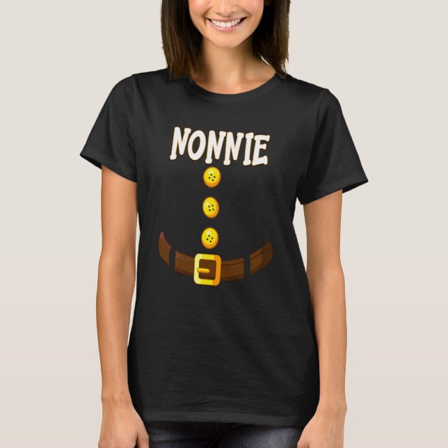 Funny Nonnie Christmas Gnome Dwarf Matching Elf Co T-Shirt (Front)