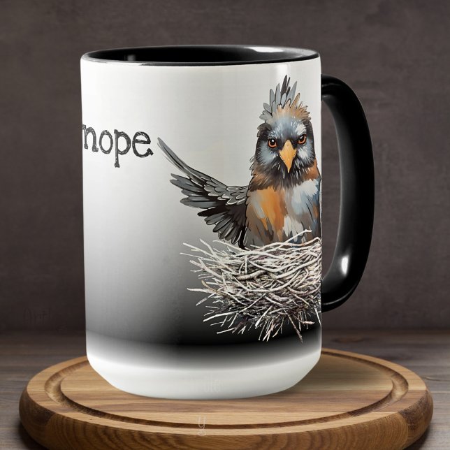 Funny Nope Bird Painting Sarcastic  Coffee Mug (Creator Uploaded)
