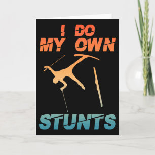 Funny Nordic Mountain Skiing Art For Men Women Ski Card
