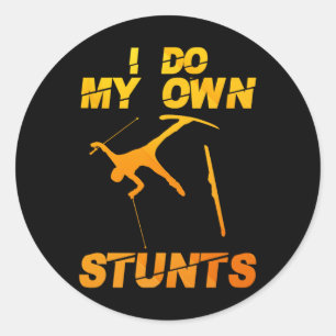 Funny Nordic Mountain Skiing Art For Men Women Ski Classic Round Sticker