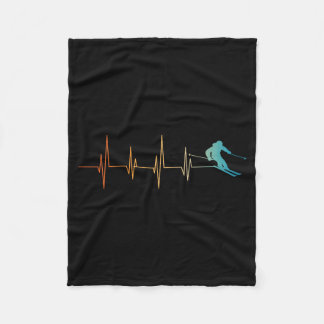 Funny nordic ski art for men women kids skier team fleece blanket