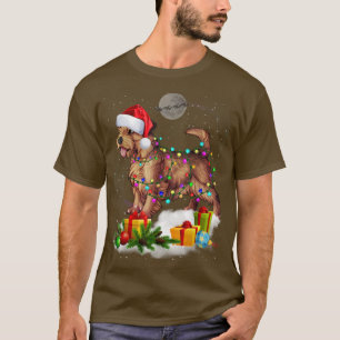 Funny Norfolk Terrier Dog Christmas Lights Santa H T-Shirt