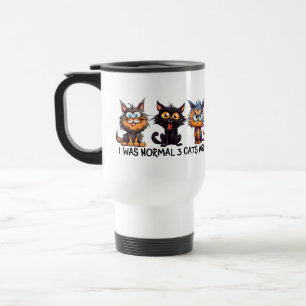 Funny normal three cats travel mug
