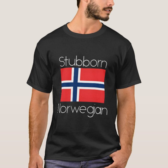 Funny Norwegian Culture Saying With Flag T-Shirt (Front)