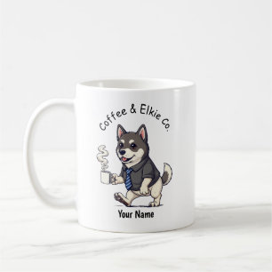 Funny Norwegian Elkhound Dog Business Suit Coffee  Coffee Mug