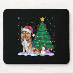 Funny Norwegian Elkhound Dog Xmas Tree Lights Rein Mouse Mat