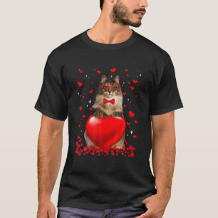 Funny Norwegian Forest Cat Heart Valentine Cat Lov T-Shirt