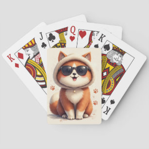 Funny Norwegian Forest Kawaii Cat Playing Cards