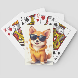 Funny Norwegian Lundehund Kawaii Dog Playing Cards