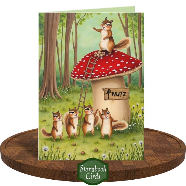 Funny Nostalgic Chipmunk Friends Thinking of You   Card (Creator Uploaded)