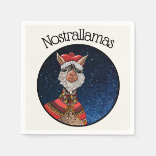 Funny Nostrallamas Nostradamus Llama Pun Halloween Napkin