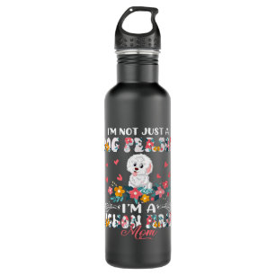Funny Not A Dog Im A Bichon Frise Mum Floral Dog L 710 Ml Water Bottle