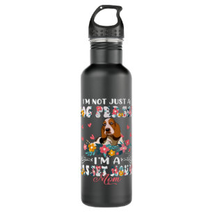 Funny Not A Dog Im An Basset Hound Mum Floral Dog  710 Ml Water Bottle