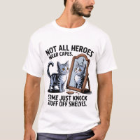 Funny "Not All Heroes" Mischievous Cat Mirror 🐈‍⬛