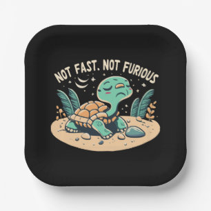 Funny Not Fast Not Furious Paper Plate