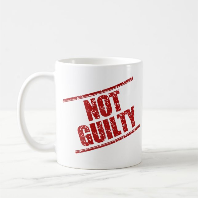 Funny Not Guilty Humour Coffee Mug (Left)