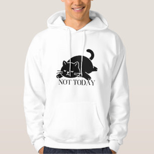 Funny Not Today Black Cat Introvert Mood Hoodie