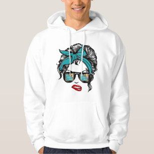 Funny Not Today Heifer Messy Bun Mum Glasses Farme Hoodie