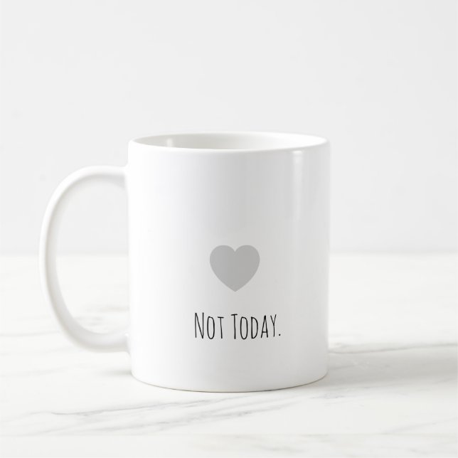 Funny "Not Today." Modern Typography Introvert  Coffee Mug (Left)