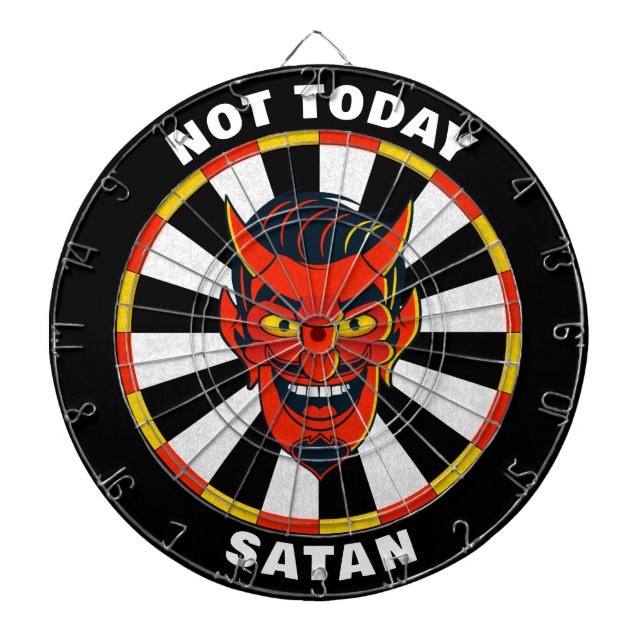 Funny Not Today Satan Dartboard (Front)