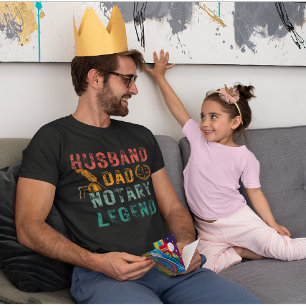 Funny Notary Office - Husband, Dad, Notary T-Shirt