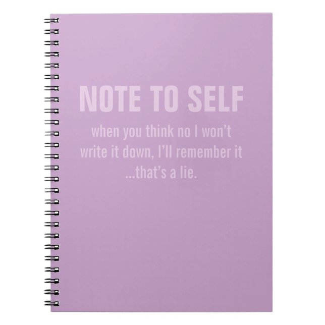 Funny Note to Self Purple Notebook (Front)