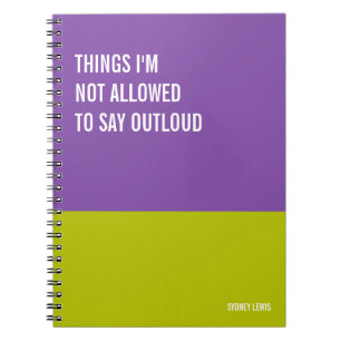 Funny Notebook, Humourous Writing Pad Journal, Not Notebook