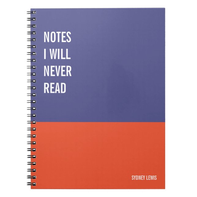 Funny Notebook, Humourous Writing Pad Journal, Not Notebook (Front)