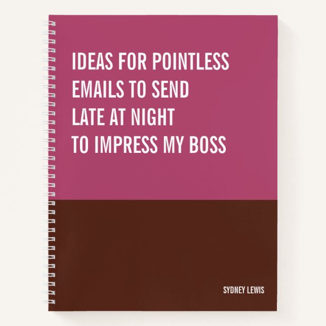Funny Notebook, Snarky Writing Pad Journal, Note Notebook (Front)