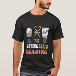 Funny Nothing Beats Reading Rock Paper Scissors T-Shirt