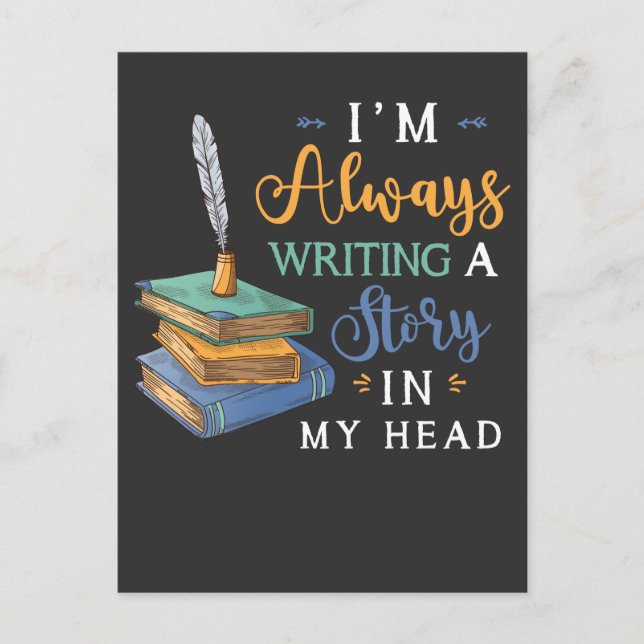 Funny Novelist Storyteller Book Writing Author Postcard (Front)