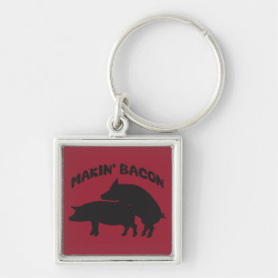 Funny novelty bacon keychain