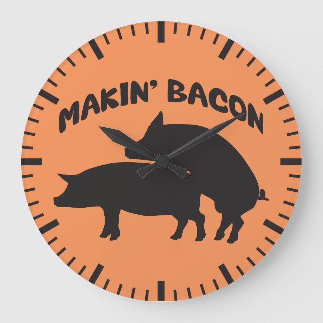 Funny novelty bacon wall clock (Front)
