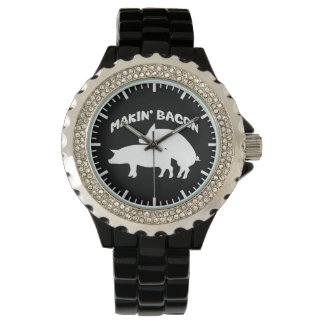 Funny novelty bacon wrist watch