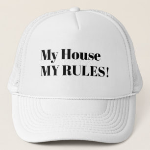 Funny Novelty Baseball MY HOUSE MY RULES Trucker Hat