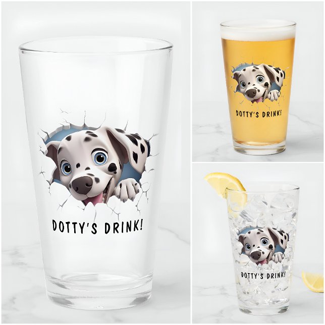 Funny Novelty Cartoon Dalmatian Glass Short Name (Creator Uploaded)