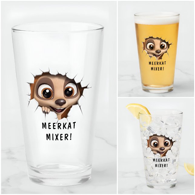 Funny Novelty Cartoon Meerkat Glass Long Name (Creator Uploaded)