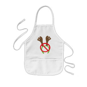 Funny Novelty Christmas Antlers Banned Sign Kids Apron