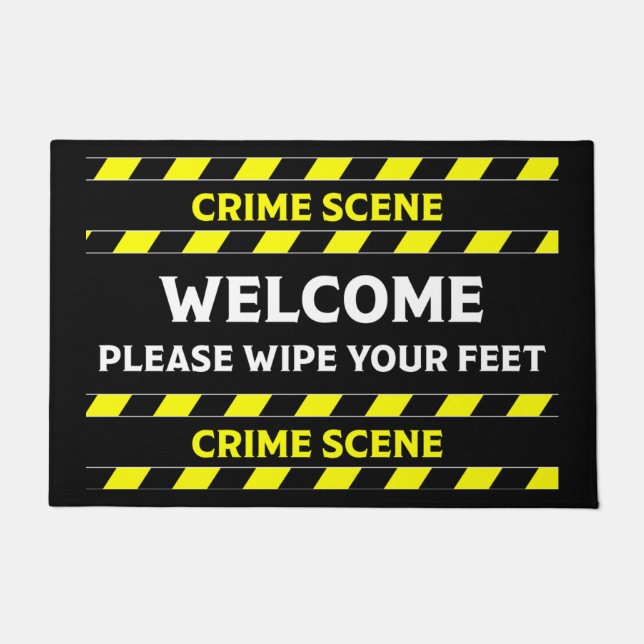Funny Novelty Crime Scene Door Mat (Front)